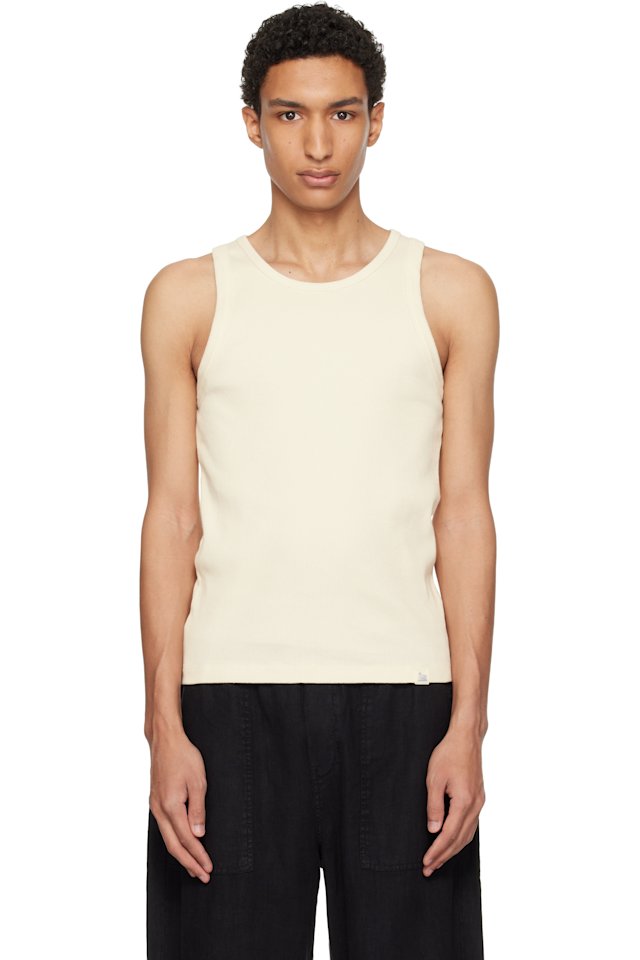 Merz b. Schwanen — Off-White Iconic Ribbed Cotton Tank Top