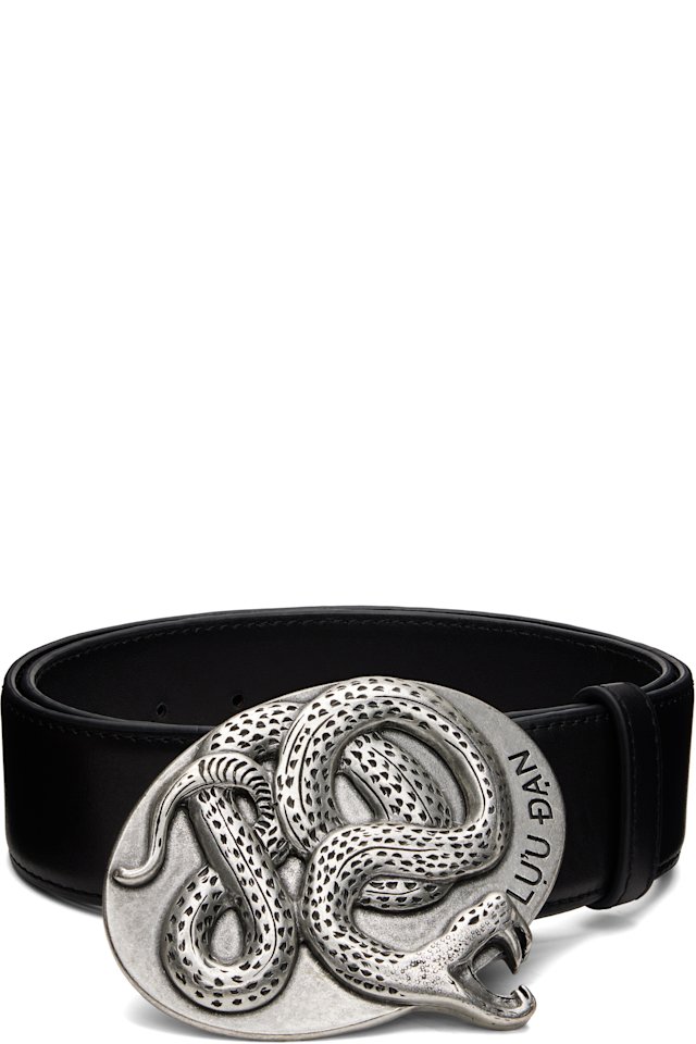 LU'U DAN — Black Twisted Snake Cowboy Belt