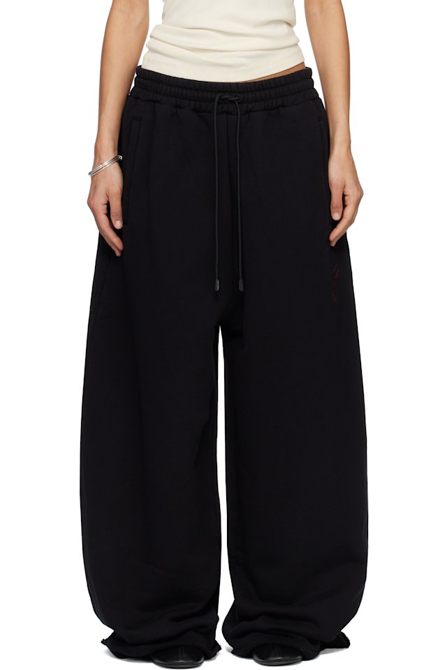 LU'U DAN — SSENSE Exclusive Black Raw-Cut Bontan Lounge Pants