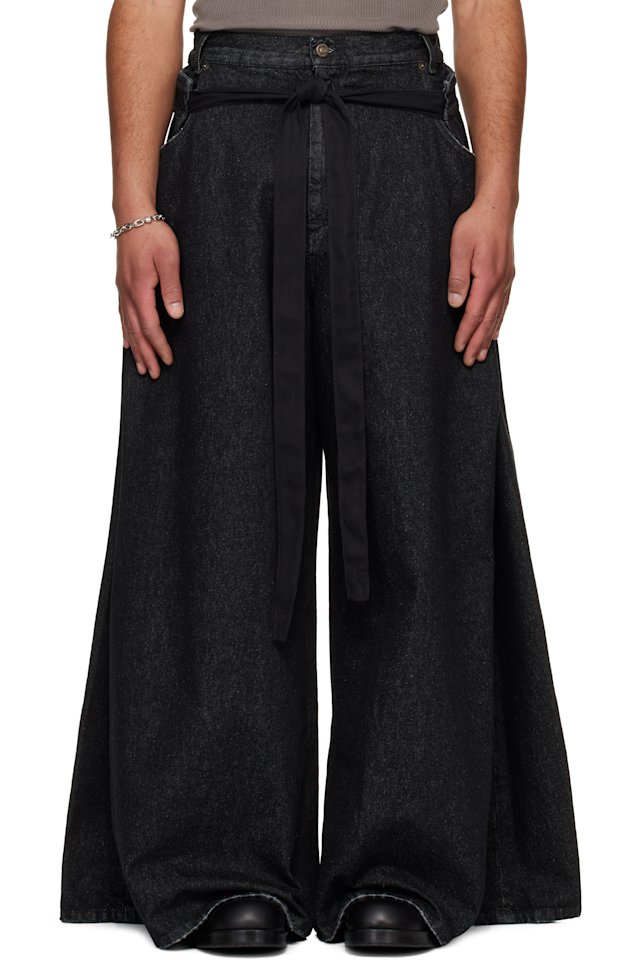 LU'U DAN — Black Tie Maxi Jeans