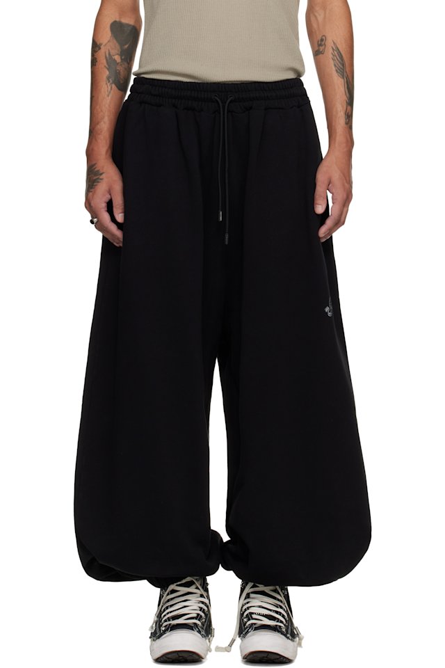 LU'U DAN — Black Baggy Bontans Sweatpants
