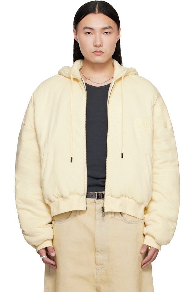 LU'U DAN — Off-White Wadded Hoodie