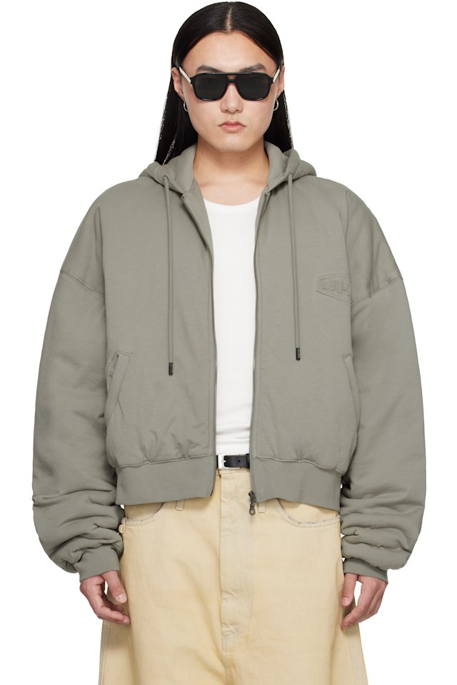 LU'U DAN — Gray Wadded Hoodie