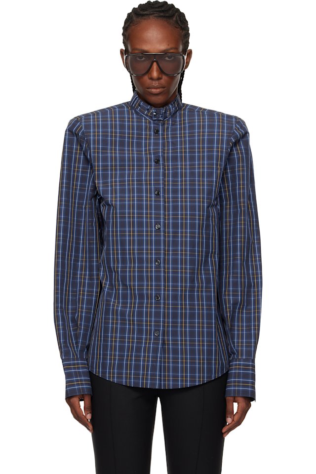 Mugler — Blue Power Shirt