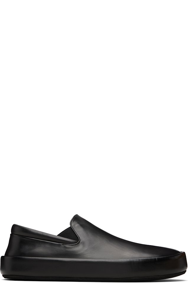 Marsèll — Black Cassapelle Leather Slip-on Sneakers