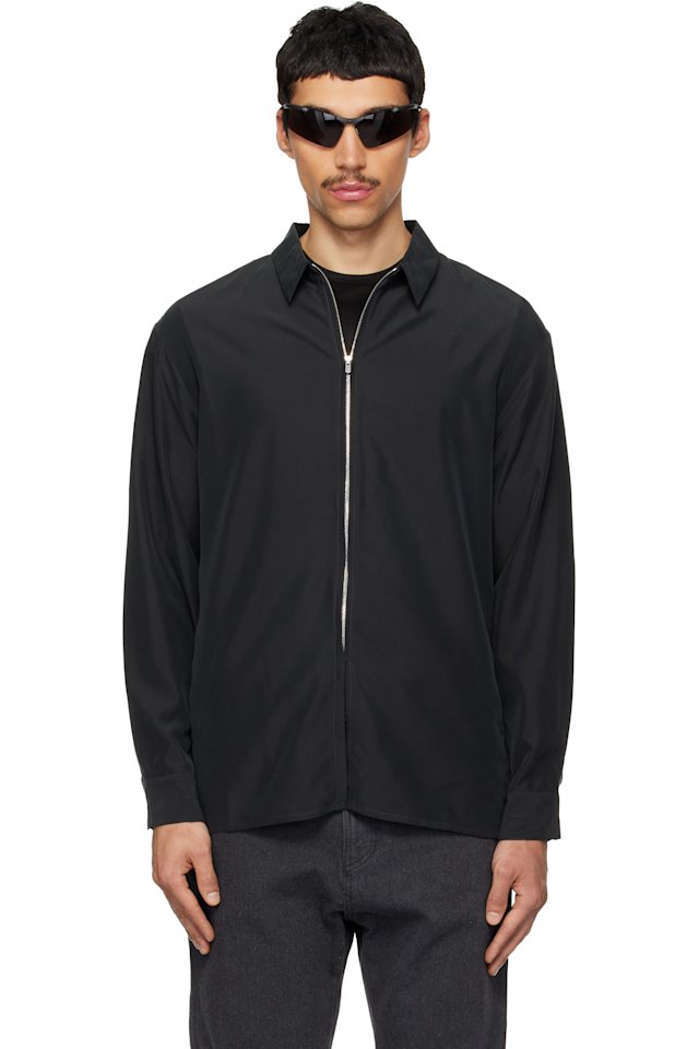 POST ARCHIVE FACTION (PAF) — Black Zip Archive Shirt