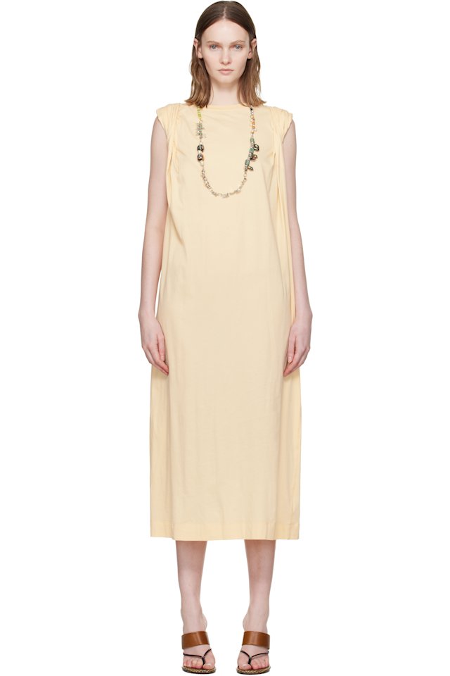 Dries Van Noten — Beige Loose T-shirt Maxi Dress