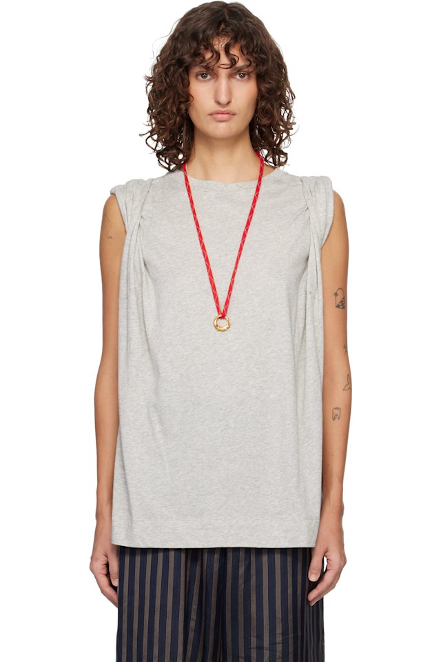 Dries Van Noten — Gray Loose Sleeveless T-shirt