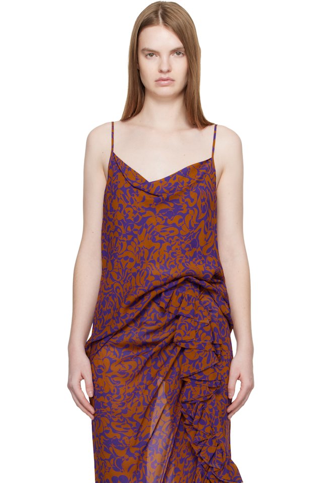 Dries Van Noten — Purple & Orange Pattern Camisole