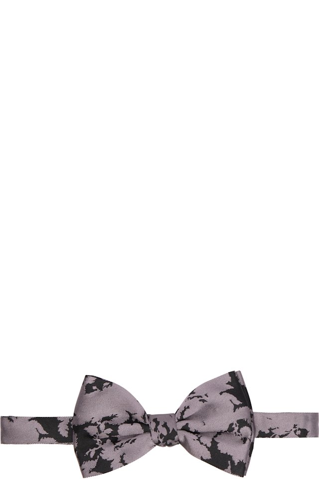 Dries Van Noten — Purple & Black Silk Bow Tie