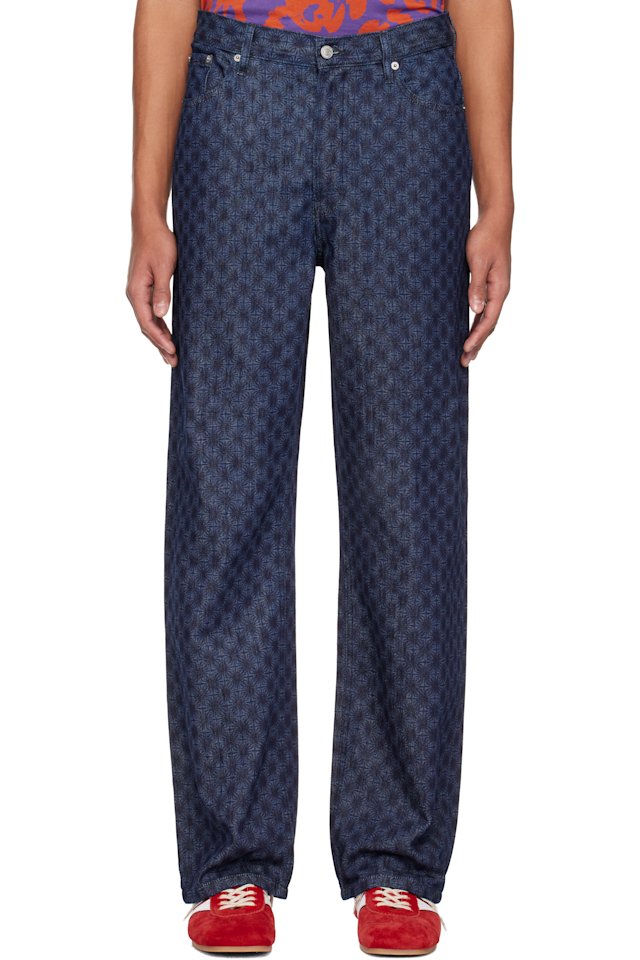 Dries Van Noten — Navy Floral Jeans
