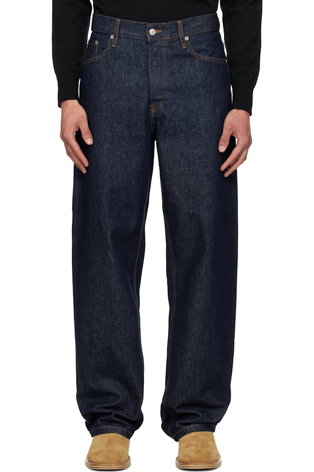 Dries Van Noten — Navy Loose Fit Jeans
