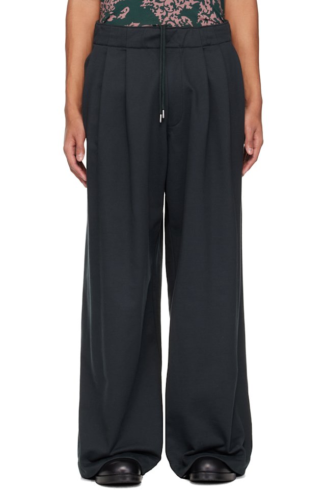 Dries Van Noten — Black Pleated Sweatpants