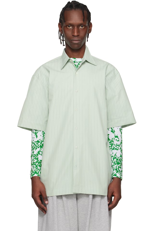 Dries Van Noten — Green Striped Shirt