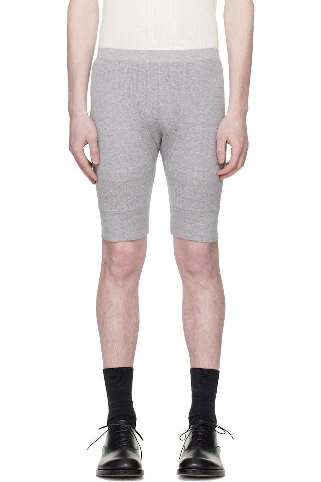 Dries Van Noten — Gray Pointelle Shorts