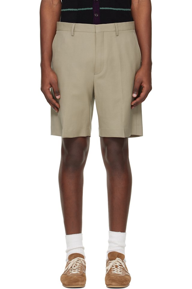 Dries Van Noten — Beige Wool Shorts