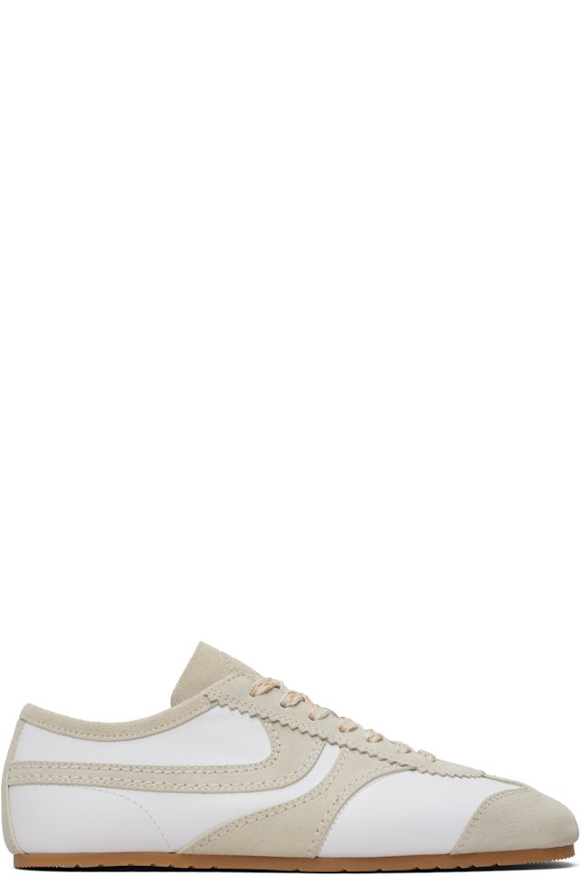 Dries Van Noten — White & Gray Suede Sneakers