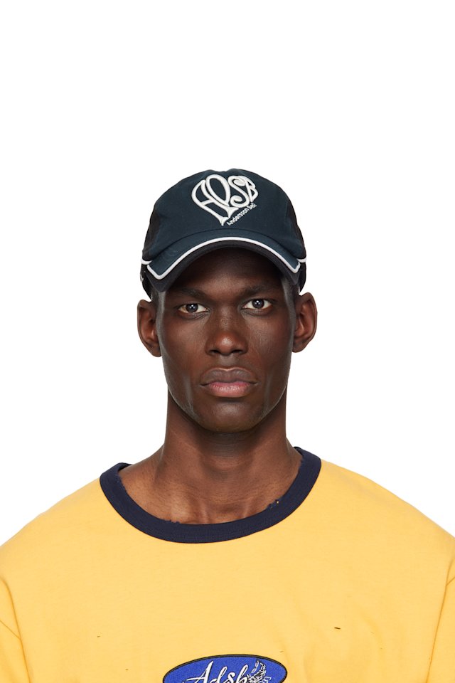 Andersson Bell — Navy Essential Heart Logo Embroidered Layered Cap