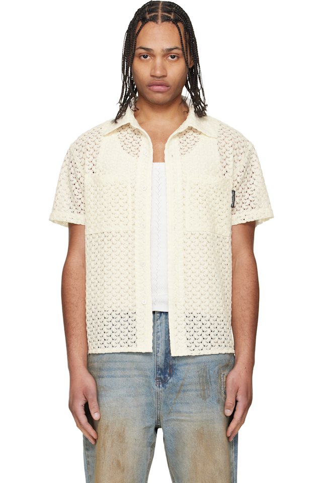 Andersson Bell — Off-White Tres Sheer Knitted Shirt