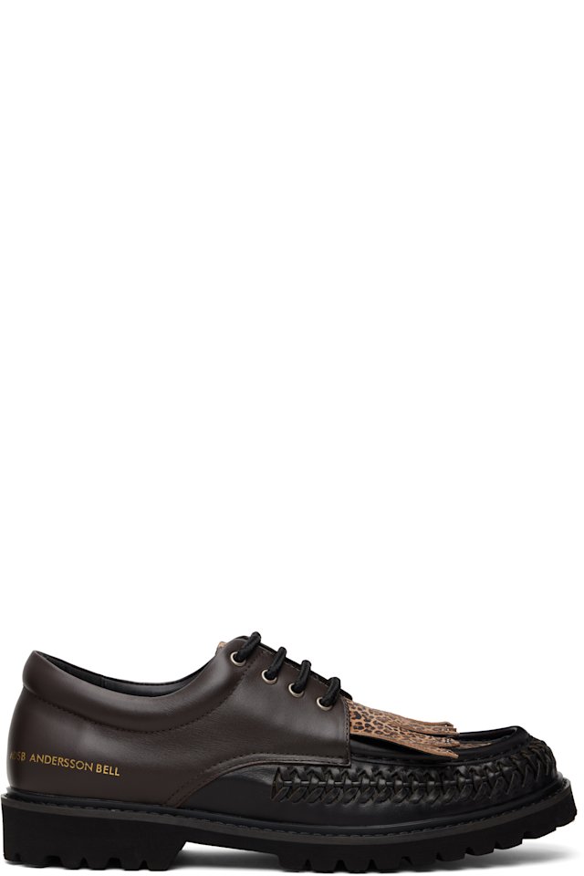 Andersson Bell — Black & Brown Fringed Woven Loafers