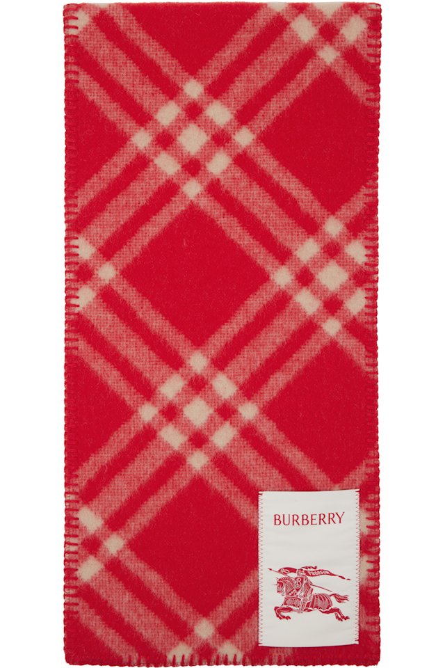 Burberry — Red Check Wool Scarf