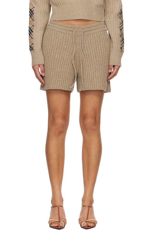Burberry — Beige Wool Shorts