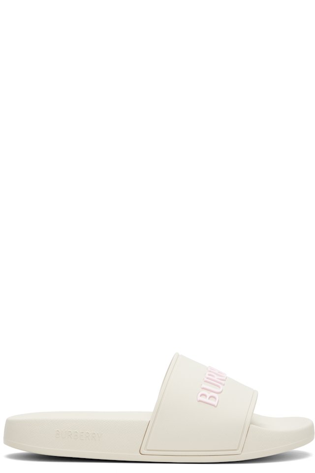 Burberry — Beige Logo Slides