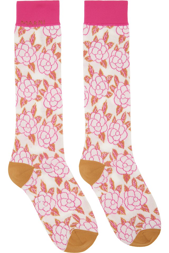 Marni — Multicolor Flower Jacquard Socks