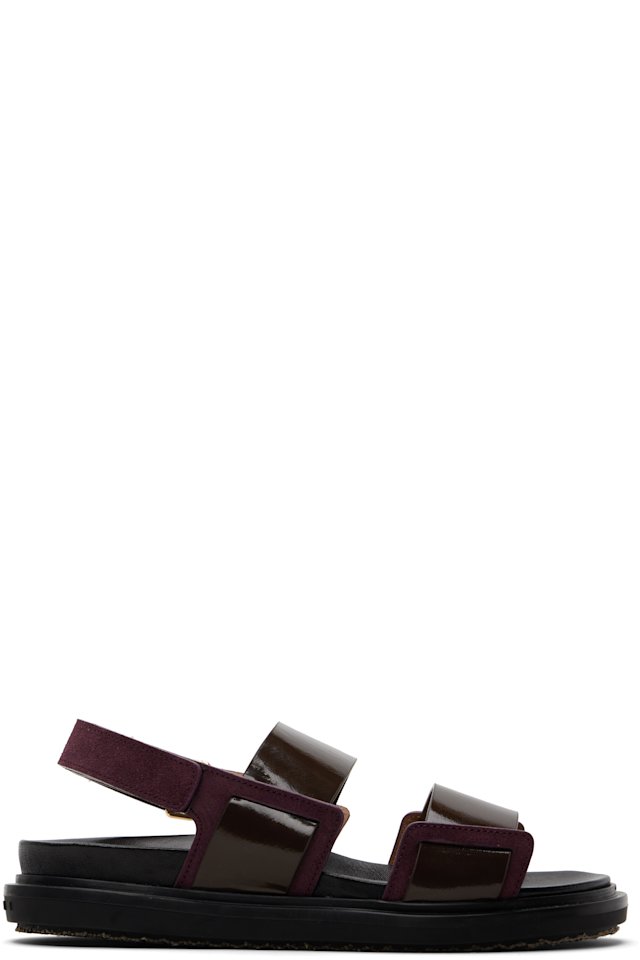Marni — Brown & Burgundy Fussbett Sandals