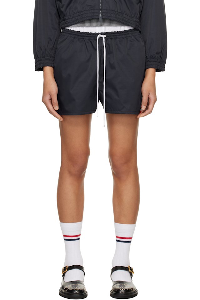 Thom Browne — Navy Nylon Tech Track Shorts