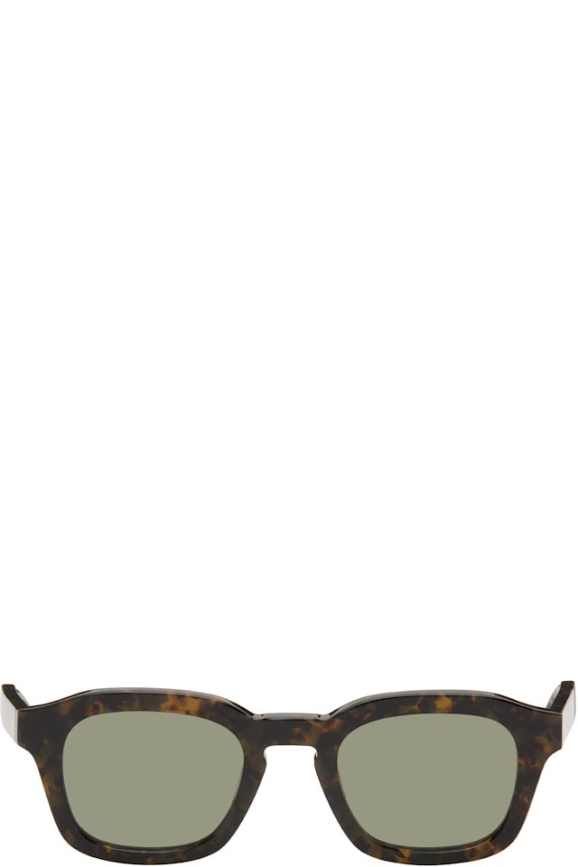Thom Browne — Brown Acetate Rectangular Sunglasses