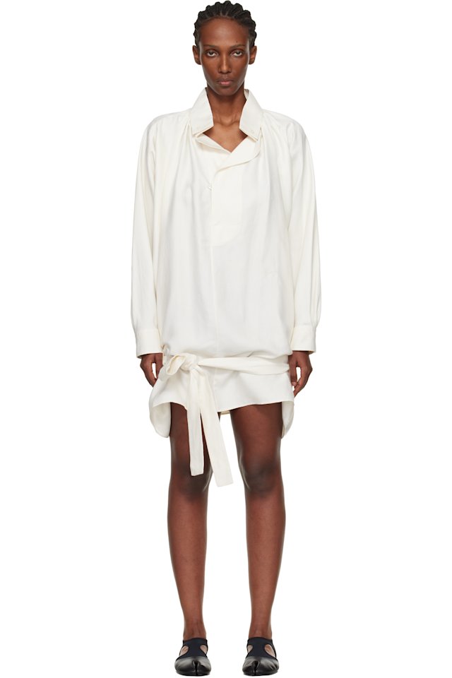 Kenzo — Off-White Kenzo Paris Oversized Blouse Minidress