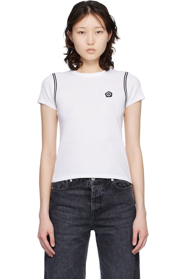 Kenzo — White Kenzo Paris 'Boke Flower 2.0' Embroidered T-shirt