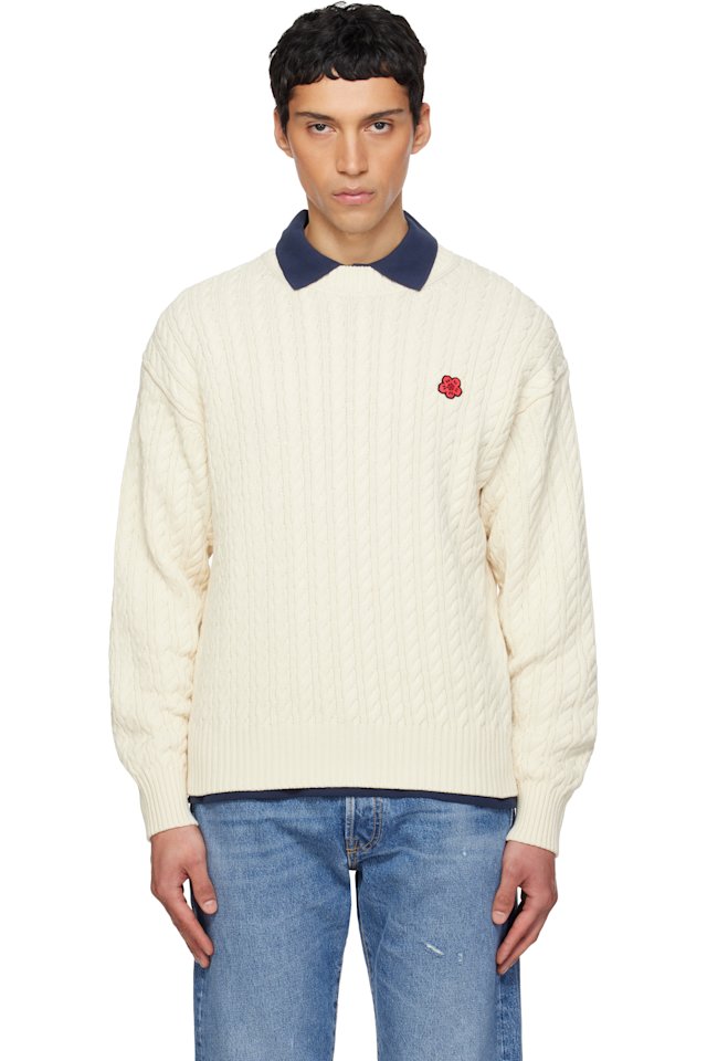 Kenzo — Off-White Kenzo Paris 'Boke Flower' Knit Sweater