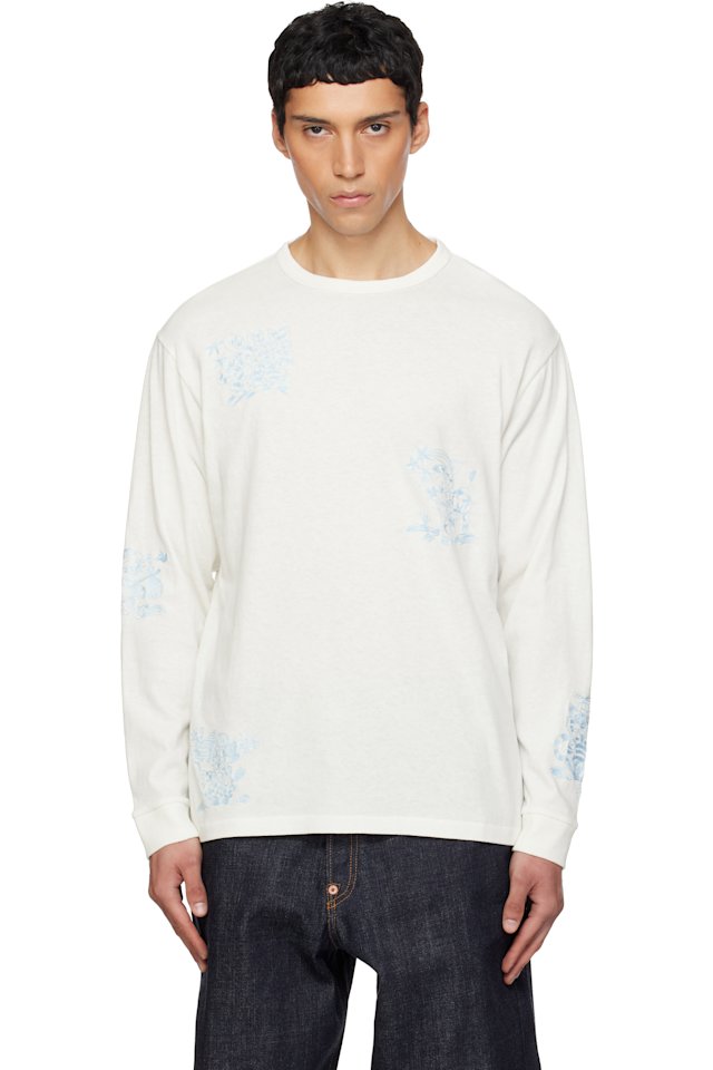 Kenzo — White Kenzo Paris 'KENZO Cartoon Outlined' Relax Long Sleeve T-shirt