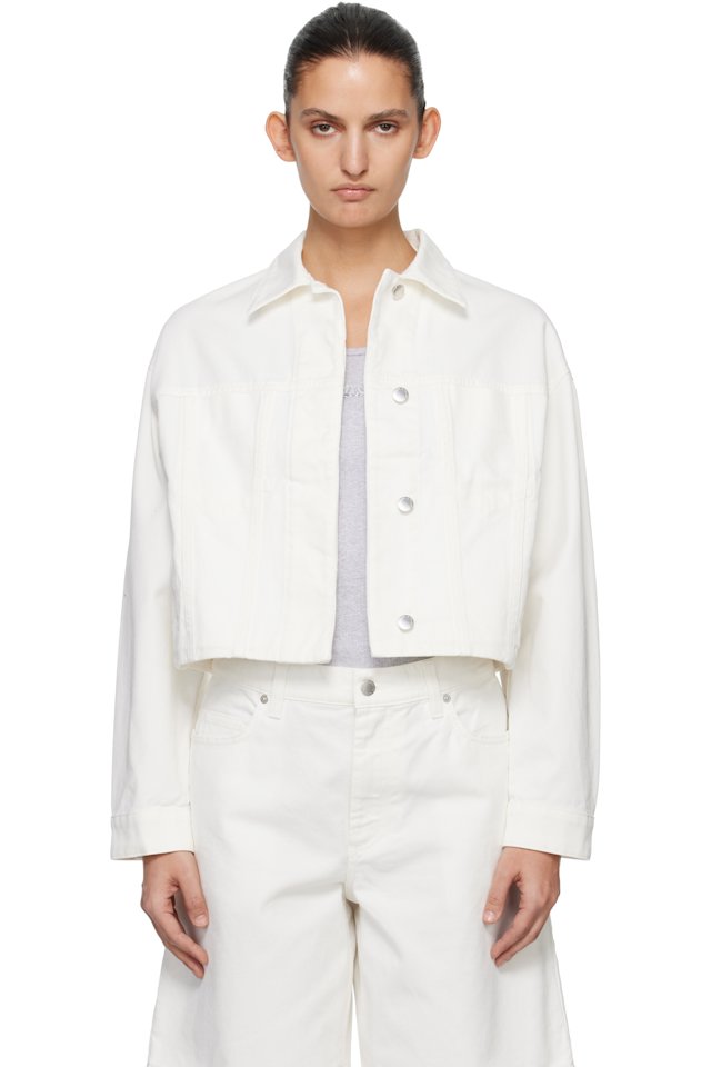 Maison Kitsuné — White Denim Boxy Trucker Jacket