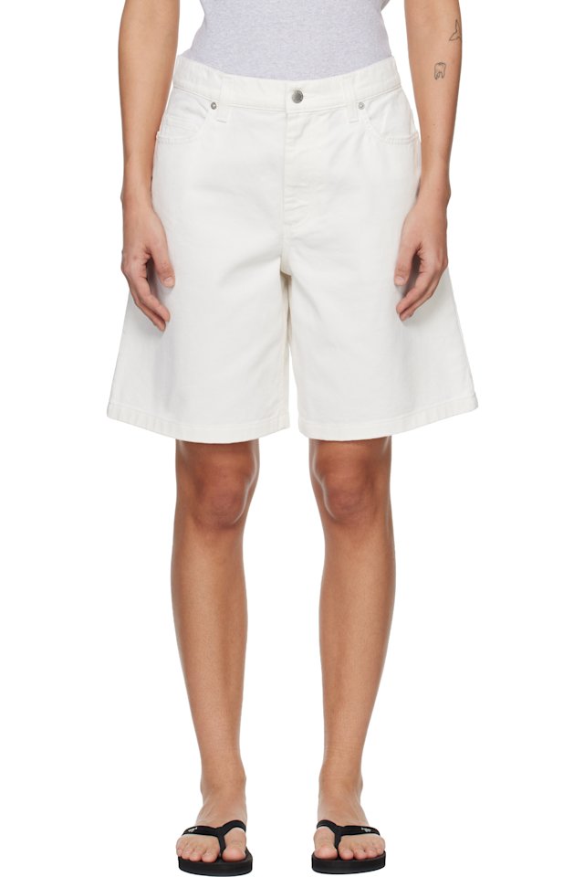 Maison Kitsuné — White Denim Shorts
