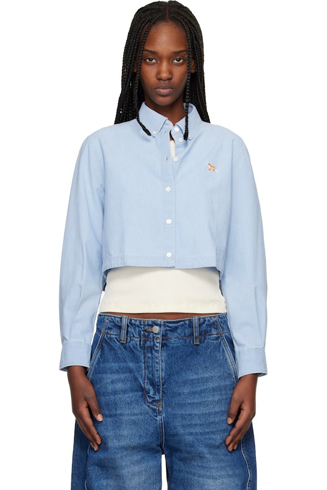Maison Kitsuné — Blue Baby Fox Cropped Shirt