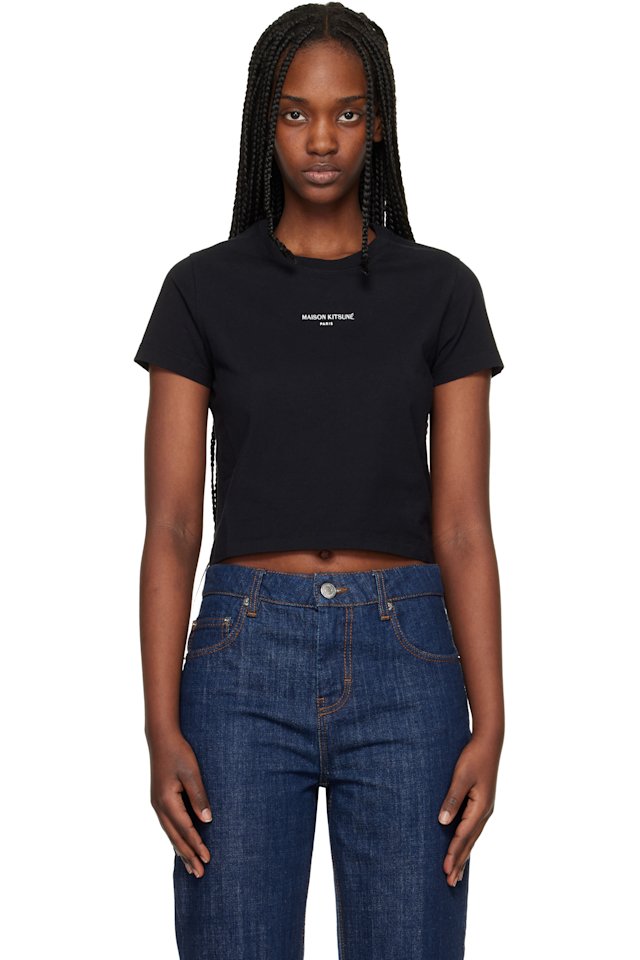 Maison Kitsuné — Black 'Maison Kitsuné Paris' Baby T-shirt