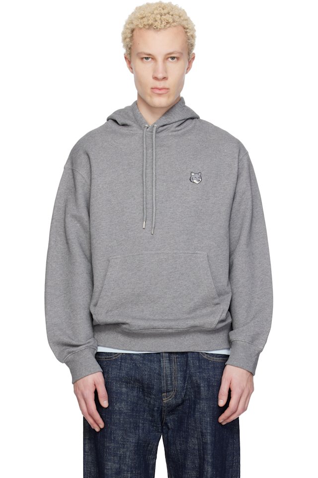 Maison Kitsuné — Gray Fox Head Comfort Hoodie