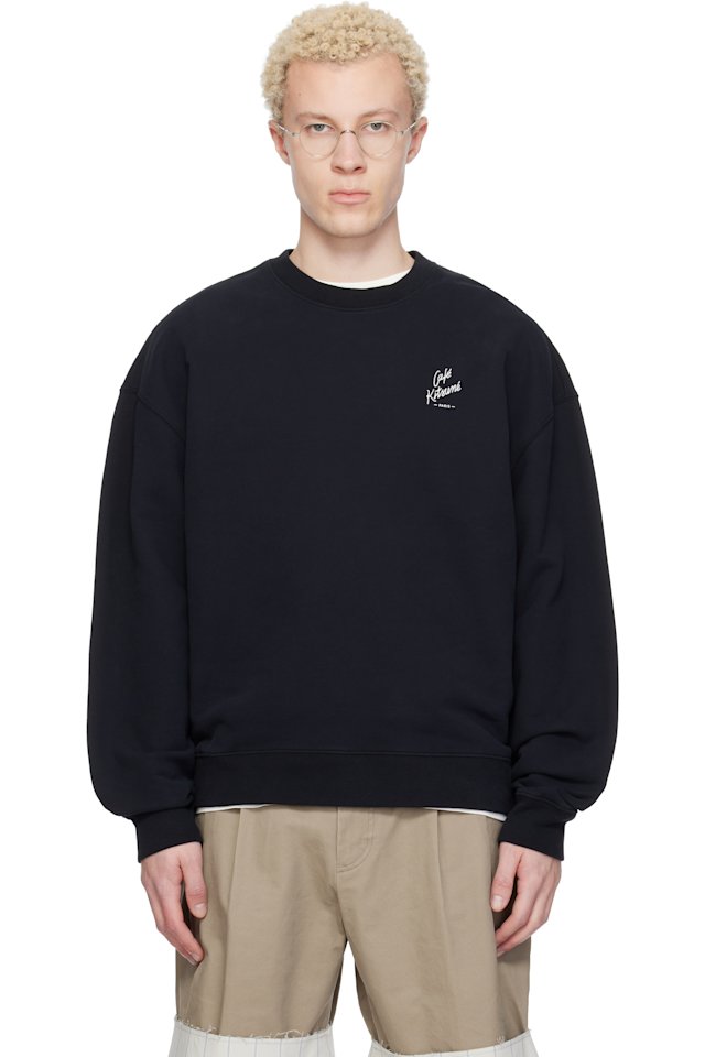 Maison Kitsuné — Black 'Café Kitsuné' Relax Sweatshirt