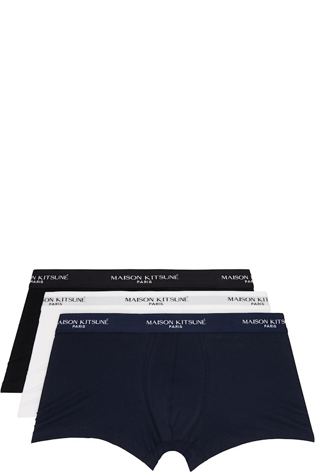 Maison Kitsuné — Three-Pack Multicolor Maison Kitsune Paris Boxer Briefs