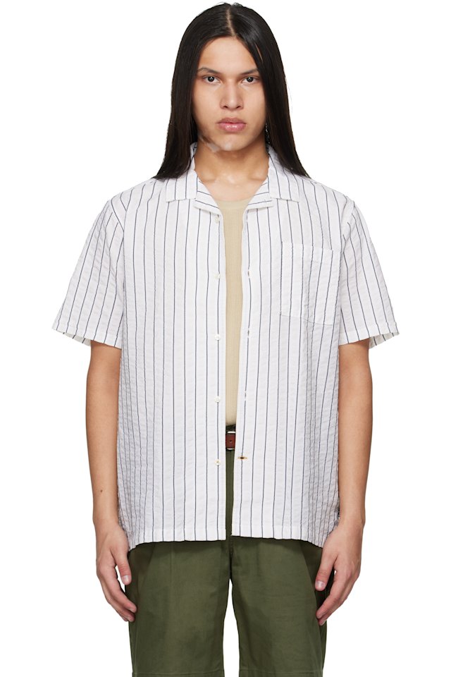 Barbour — White Park Seersucker Striped Short-Sleeved Shirt