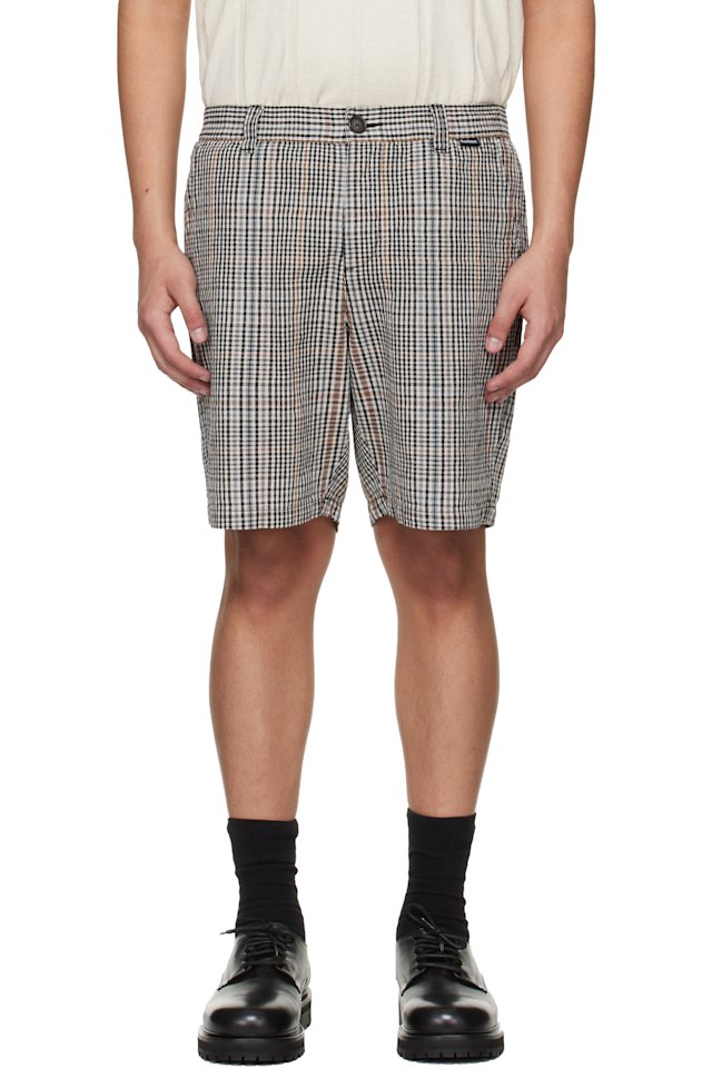 Barbour — Off-White & Black Fife Checked Shorts