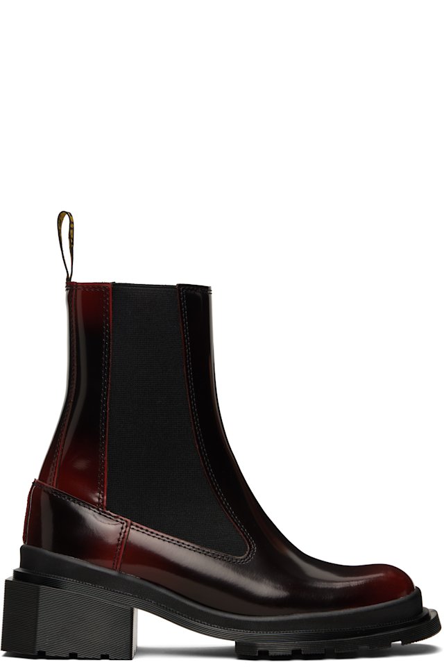 Dr. Martens — Burgundy Maybole Square Toe Chelsea Boots