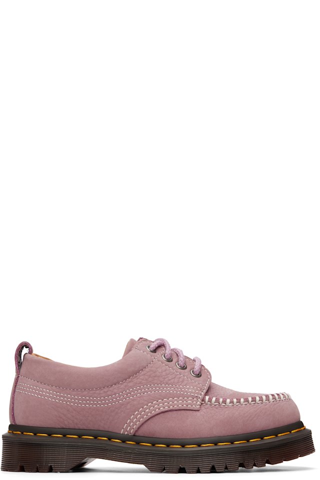 Dr. Martens — Pink Lowell Nubuck Moc Toe Derbys