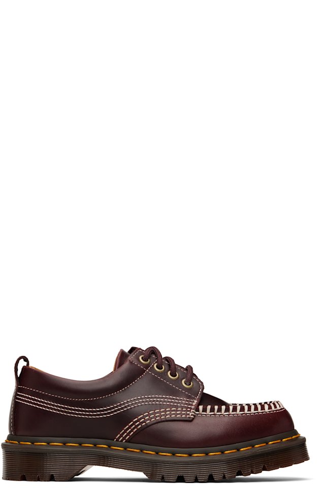 Dr. Martens — Burgundy Lowell Leather Moc Toe Derbys