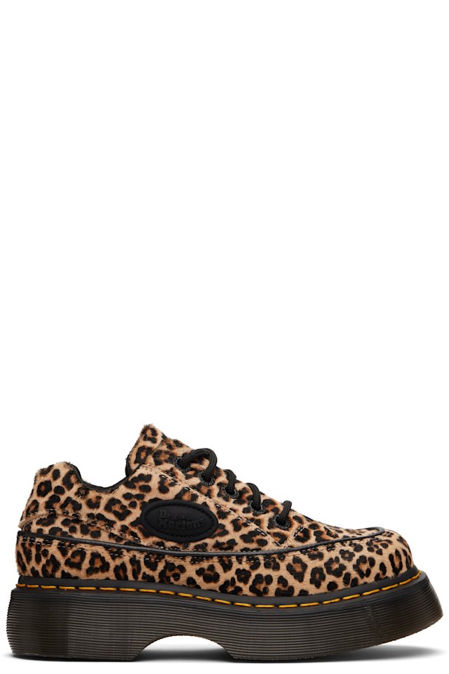 Dr. Martens — Tan Buzz 5-Eye Leopard Derbys
