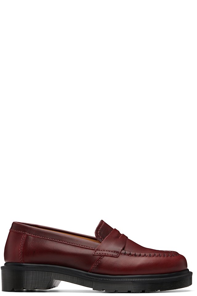Dr. Martens — Burgundy Delapre 'Made In England' Classic Loafers