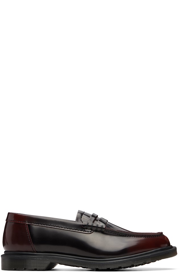 Dr. Martens — Burgundy Mayfare Rub Off Leather Penny Loafers